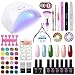 Coscelia Gel Nail Polish Starter Kit with 36W LED Lamp Base and Top Coat Acrylic Powder Glitter Manicure Tools