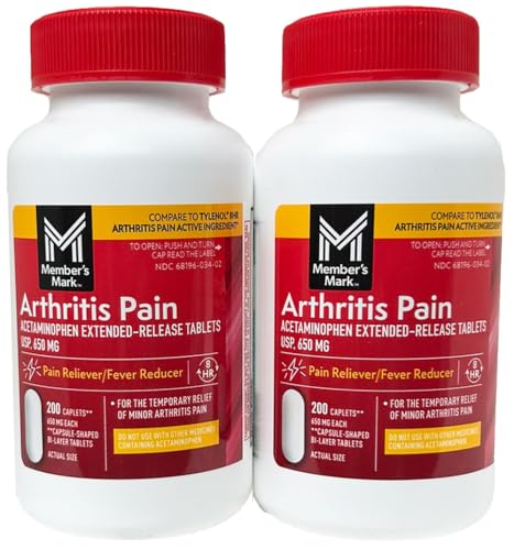 Compare to Tylenol Arthritis Pain Active Ingredient. - Members Mark - Arthritis Pain Reliever, Extended Release, Acetaminophen 650 mg, 400 CapletsQ
