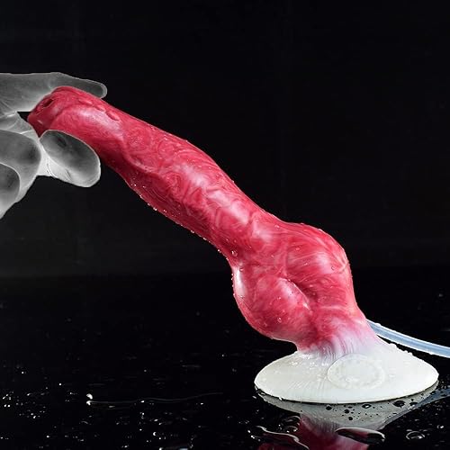 Miniatura 5 de Heuceo Consolador realista de silicona para perros y lobos con ventosa, consoladores de animales con nudo grueso, eyaculación de próstata,
