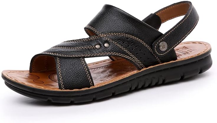 Tidelion サンダル メンズ さんだる レザーサンダル カジュアルサンダル ビーチサンダル コンフォートサンダル レザー 外履き おしゃれ 大きいサイズ 軽量 歩きやすい 人気 お洒落