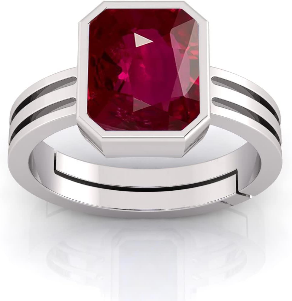 TODANI JEMS 14.25 Ratti Natural Certified Ruby Manik Gemstone Panchdhatu Ring for Men & Women