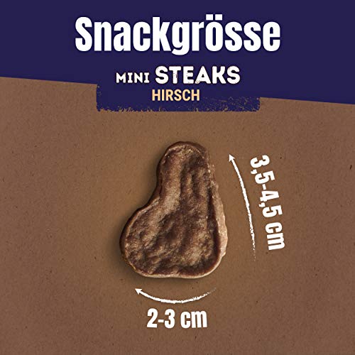 PURINA Adventuros Hundeleckerlis Mini Steaks mit Hirsch Beutel, 7er Pack (7 x 70 g)