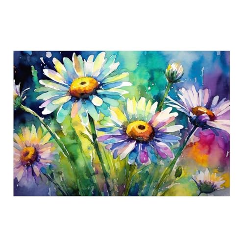Poster Marguerites en détail GAEKKO 50x50 cm pour décorer un mur vide sans cadre photo lourd