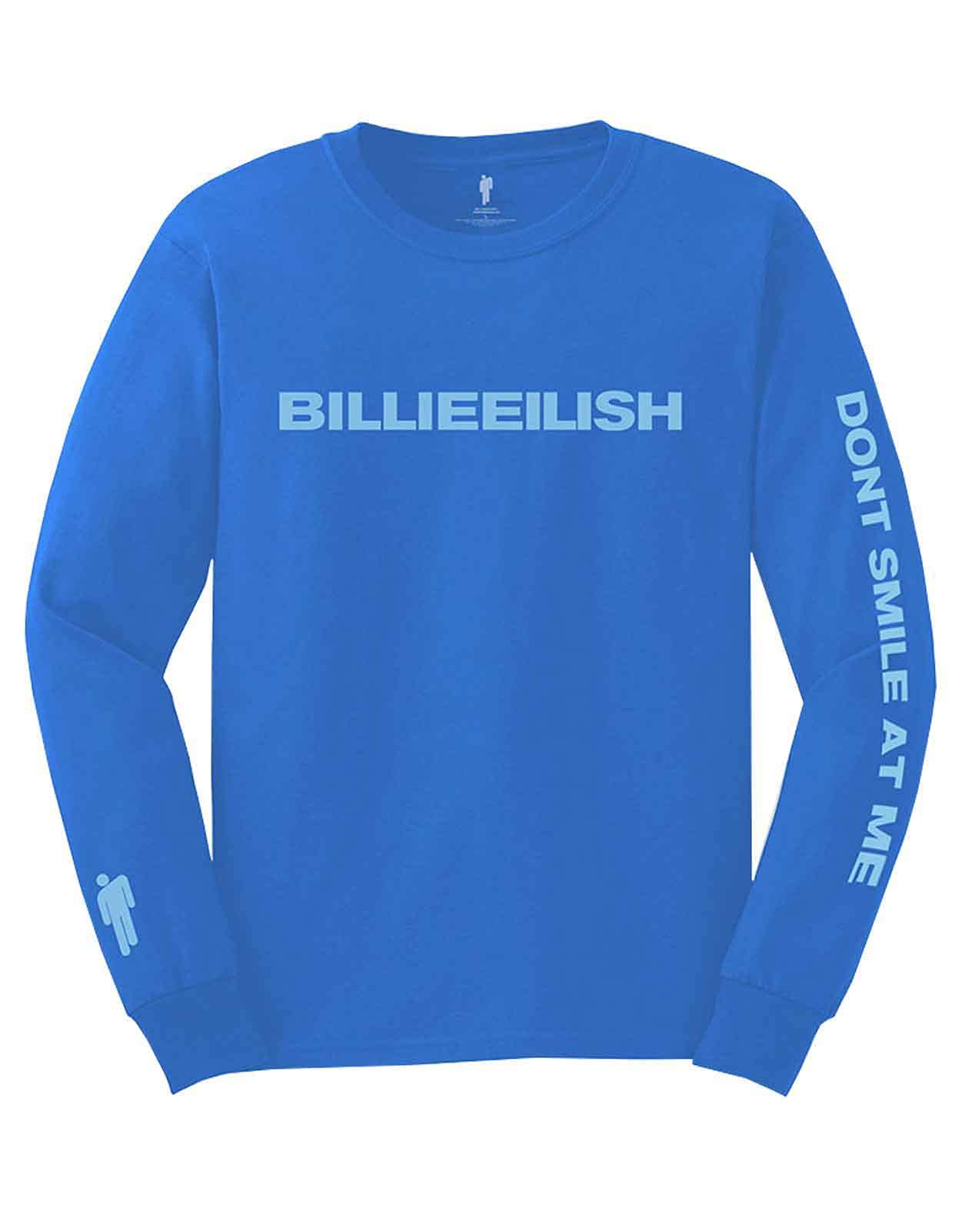 Paradiso Clothing Unisex Blue Billie Eilish Don't Smile At Me Long Sleeve T Shirt - M