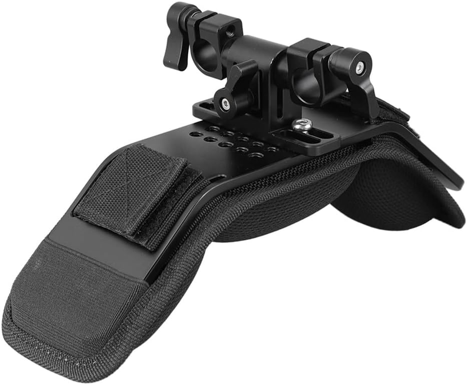 FEICHAO Shoulder Pad Strap 15mm Dual Rod Clamp 1/4 3/8 Screw Hole for DSLR Camera Accessories (Type B)