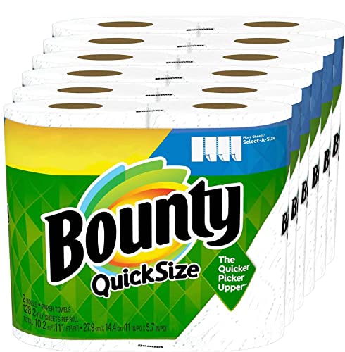 household 2135 - Bounty Quick Size Paper Towels, White, 4 Packs Of 2 Family Rolls = 8 Family Rolls