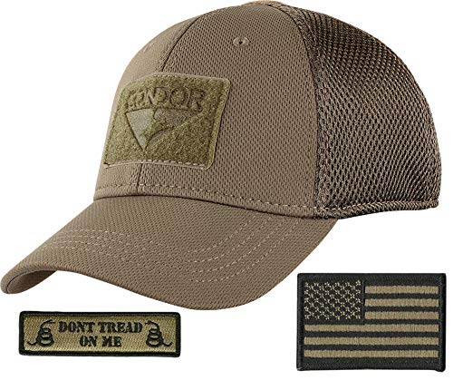Condor Mesh Fitted Tactical Cap Bundle (USA/DTOM Patches)