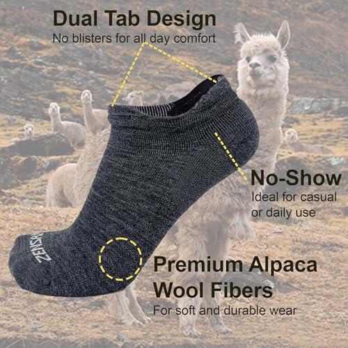 Zensah Alpaca Wool Running Socks - Cozy No Show Alpaca Socks, USA Made for Men and Women2