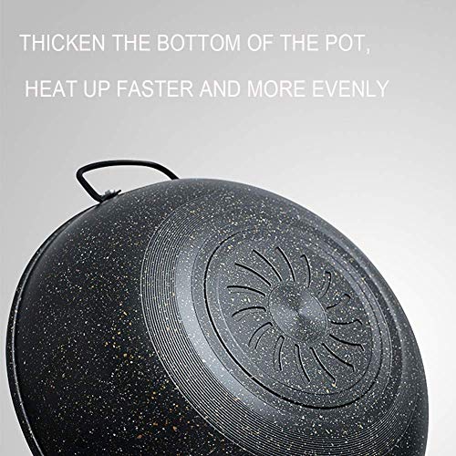 Wok induction 32cm pour éviter les brûlures avec manche isolant épais