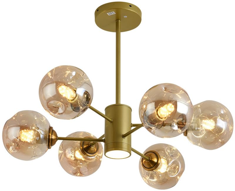 Chandelier à bulles en verre noir suspension LED table salle à manger