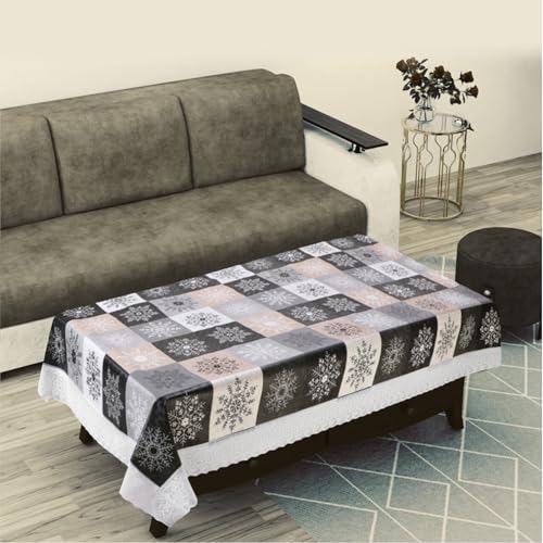 Image of Dakshya Industries PVC Waterproof Center Table Cover 40 x 60 Inch | Rectangle Coffee Table Cover | Spill Proof Oil Resistant Dustproof Heat Resistant Wipe Clean