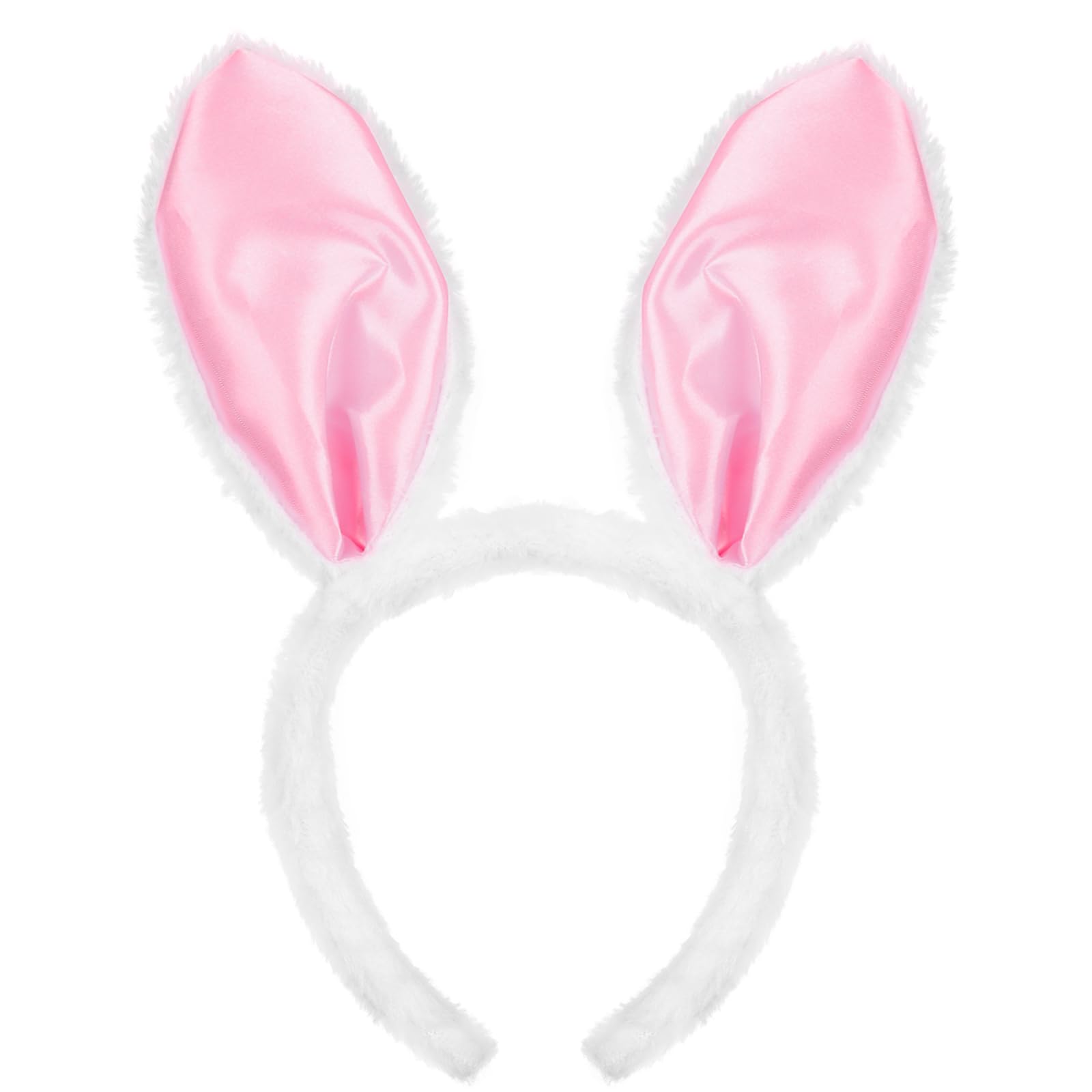 Gaduupa Easter Bunny Ears Headband Plush Rabbit Ears Hairband Easter Day Hair Band Headpiece for Women and Girls