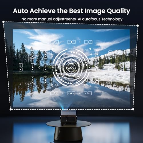 Image of 2000 ANSI Official Licensed Google TV Outdoor Projector 4K Full HD, Smart Projector with Wifi and Bluetooth, Auto Focus, Dolby Sound,Built-in Apps,HAPPRUN Indoor Home Theater for Phone /TV Stick /PC /PS5