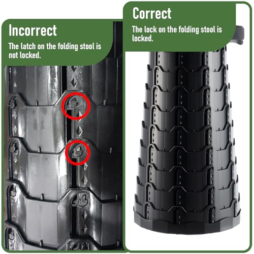 Image of Doseno Upgraded Foldable Stool Thickened, Portable Collapsible Stool Retractable Stool for Fishing, Hiking Tours, BBQ, Parties, Outdoor Activities
