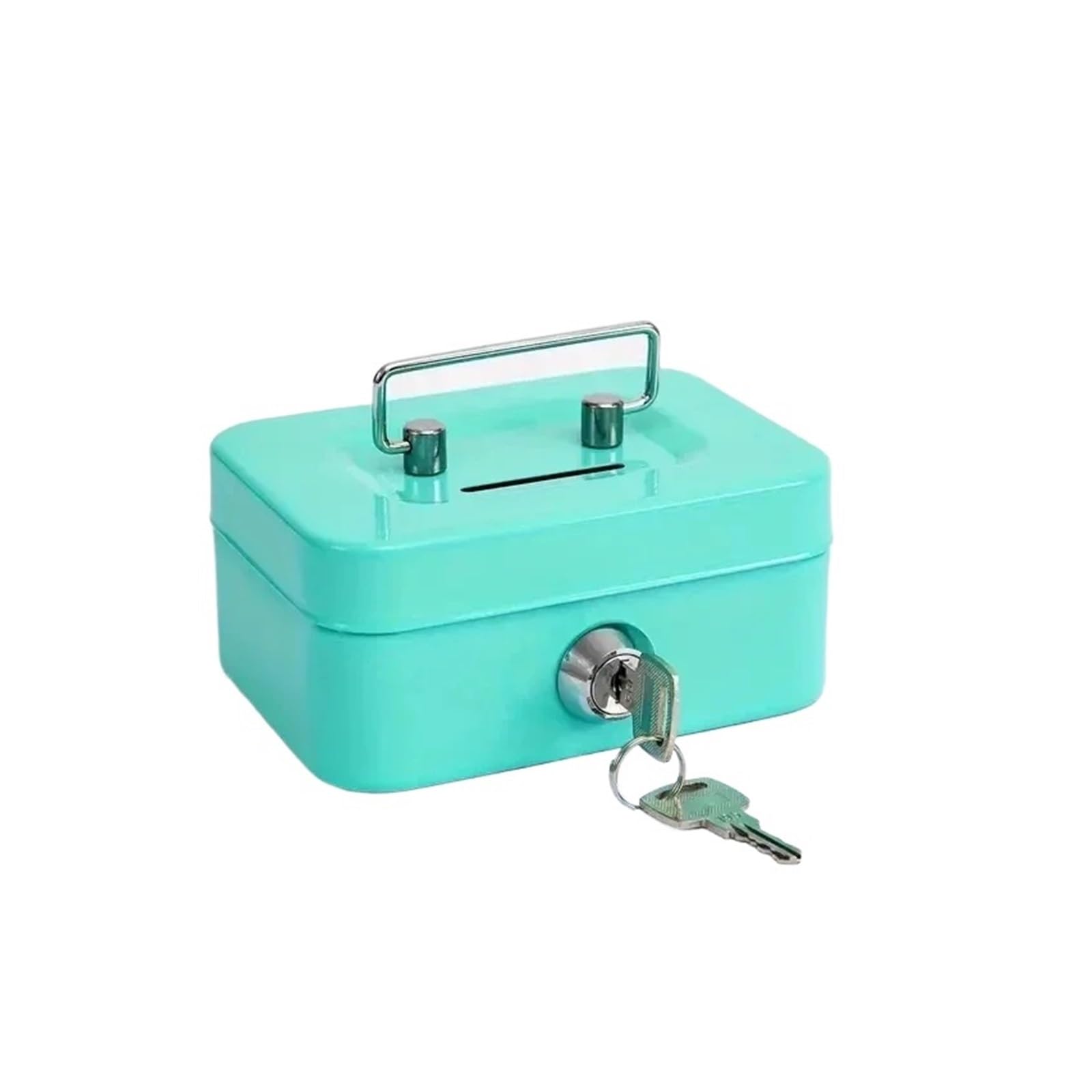 Mini Safe, Metal Cash Box Mini Safe Lock Money Bank Coin Security Sturdy Portable for Kids Collection(Green LED)
