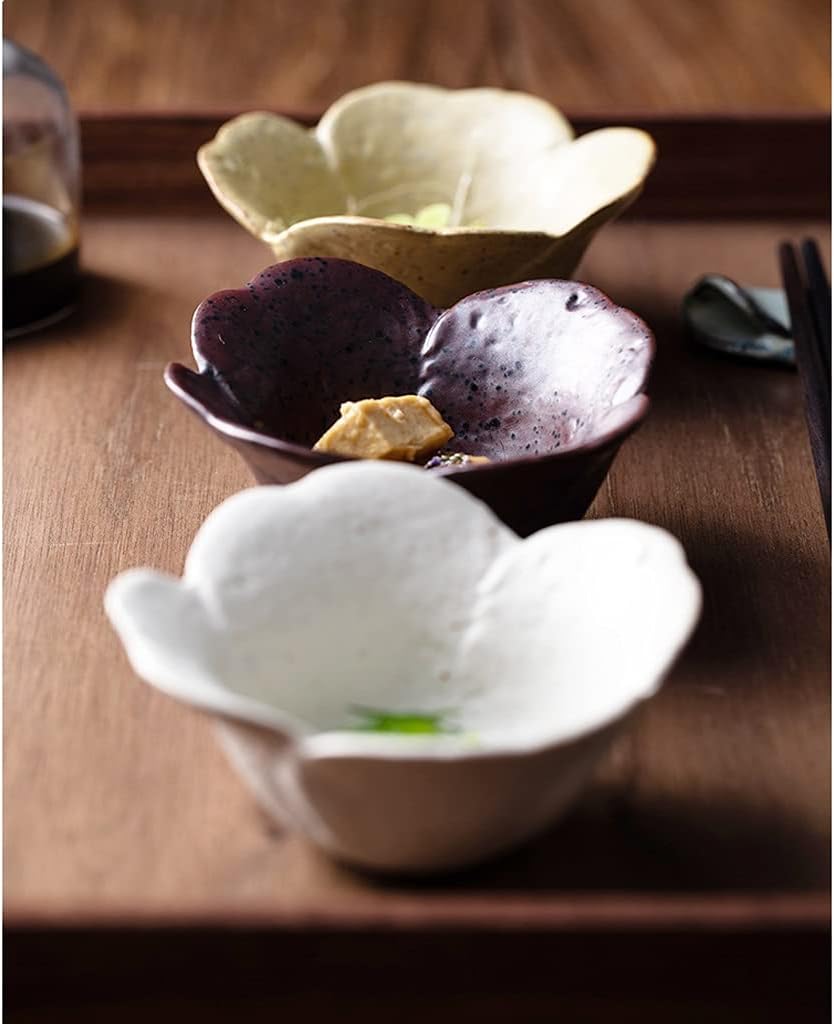 Dessert Bowl Ceramic Dipping Saucer Ice Cream Bowl Salad Tomato Sauce Suitable for Home Kitchen Restaurant 4 Pieces (Color : A) (A)