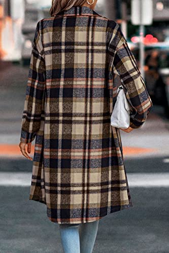 Image of PRETTYGARDEN Womens Plaid Shacket Jacket Flannel Shirts