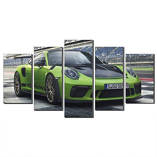 Tableau de voiture Porsche 911 GT3 RS vert pour sublimer la décoration d'un bureau moderne