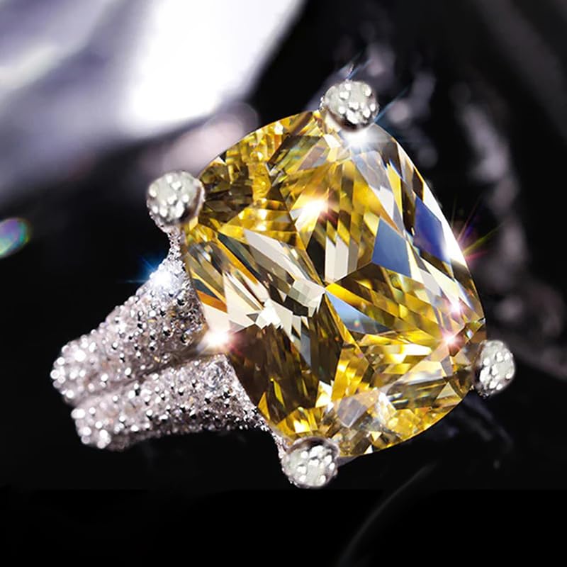 Gorgeous Oval Yellow Cubic Zirconia Rings Female Wedding Band Accessories Engagement Jewelry4