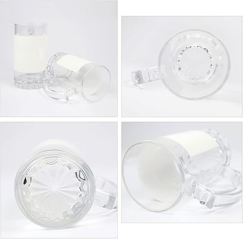 Miniatura 4 de Juego de 24 vasos de sublimación en blanco, tazas de cerveza con mango de 16 oz, vasos de cerveza de 16.9 fl oz, vasos de vidrio para bricolaje en