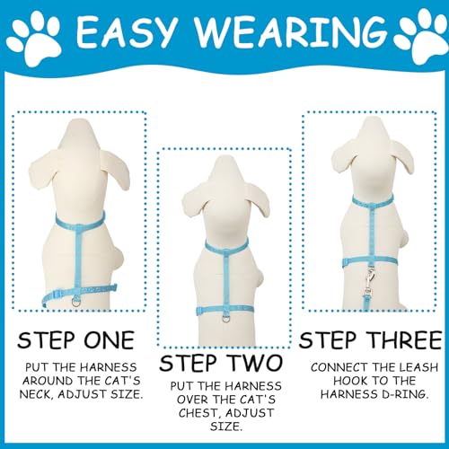 2-Pack-Reflective-Cat-Harness-and-Leash-Breakaway-Cat-Collars-with-Bells-Escape-Proof-Cat-Kitten-Harness-Adjustable-for-Small-Medium-Cats-Blue