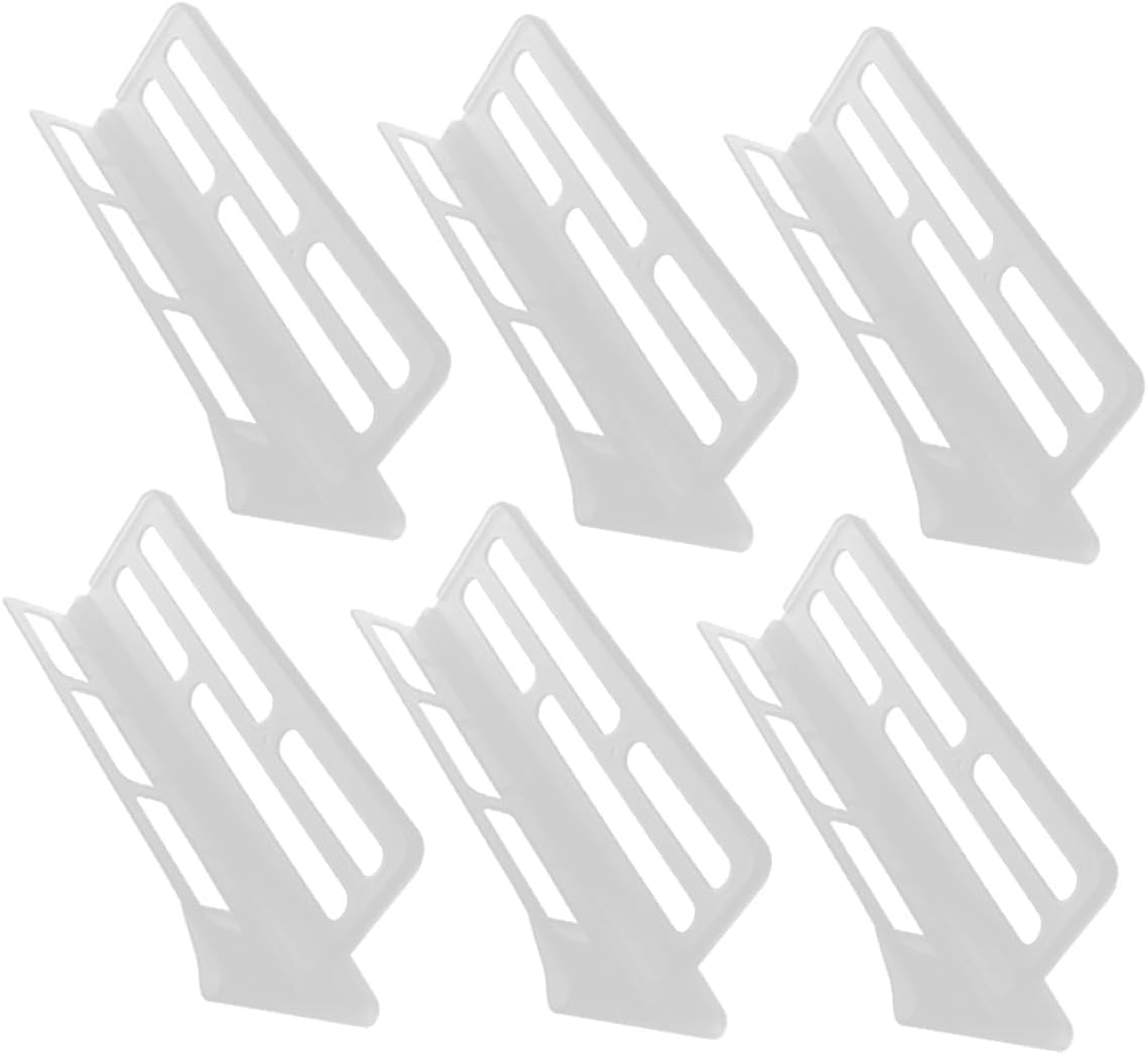 Yardwe 6pcs Adjustable Refrigerator Dividers Plastic Shelf Separators for Fridge Organization and Food Drink Storage Solution Household Kitchen Use
