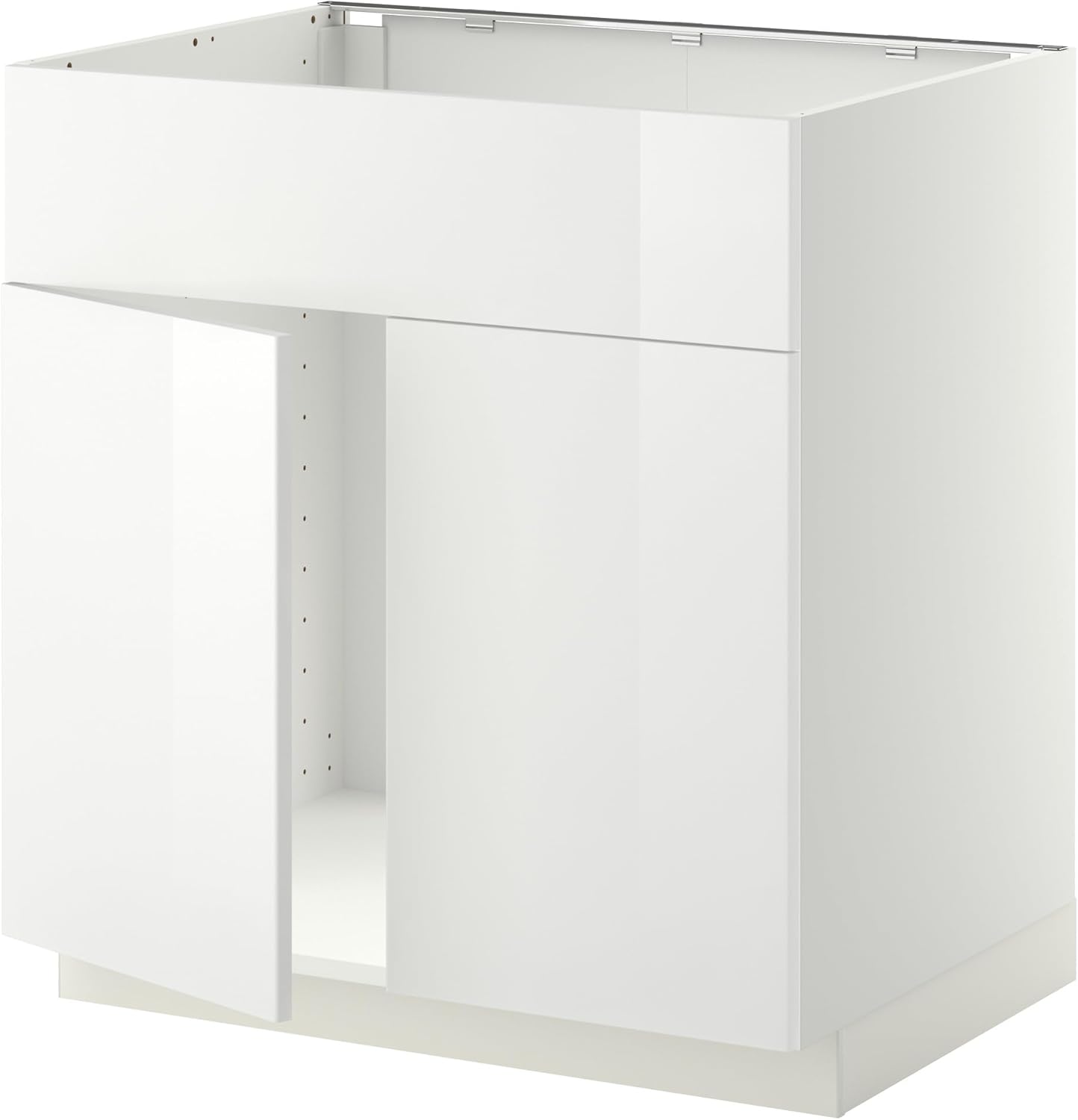 METOD Base cabinet f sink w 2 doors/front, white/Ringhult white, 80x60 cm