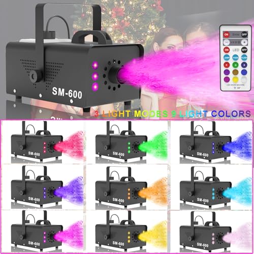 snow machine with led lights 600w remote control perfect for parties indoor christmas wedding stage effecta-600w