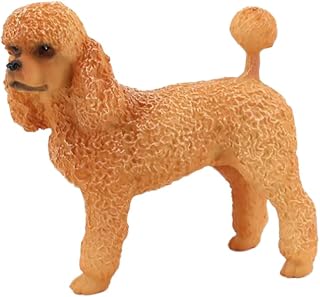 ULTECHNOVO Modelo Caniche De Plástico Figura De Perro Realista para Decoración De Escritorio De Reconocimiento De Animales para Color Marrón