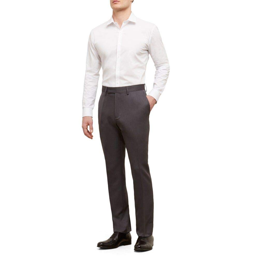 Kenneth Cole REACTION Slim Fit Heather Dress Pant - Urban Heather Stretch Slim Fit Pantalones de Vestir Hombre