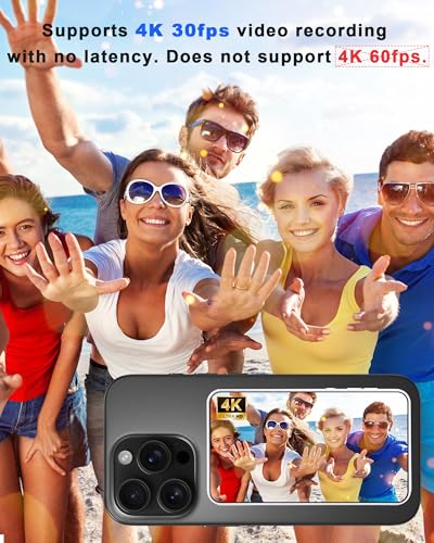 Image of 4K 30fps Wireless Vlog Selfie Back Camera Screen Monitor Mirror for iPhone /Android with Magnetic Bluetooth Remote Control,Smallrig Monitor,Content Creator Essentials,4.02 Inch, 1500Am Battery