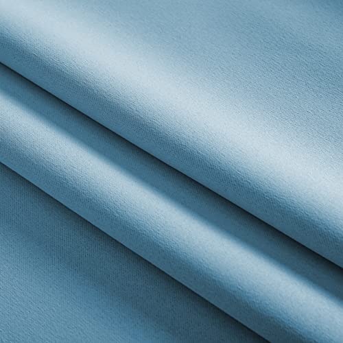 Blackout Curtains for Bedroom Thermal Insulated Soft Window Treatments for Kids Pencil Pleat Light Blue 130"x95" 1 Pack - Image 6
