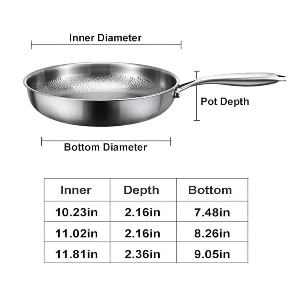 Titanium frying pan, Non-stick hammered wok titanium pan, multifunctional pots and pans set, for Any Stovetop (NO Lid,30cm)