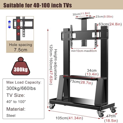 Soporte para TV móvil ajustable para 40 a 75 pulgadas miniatura 3