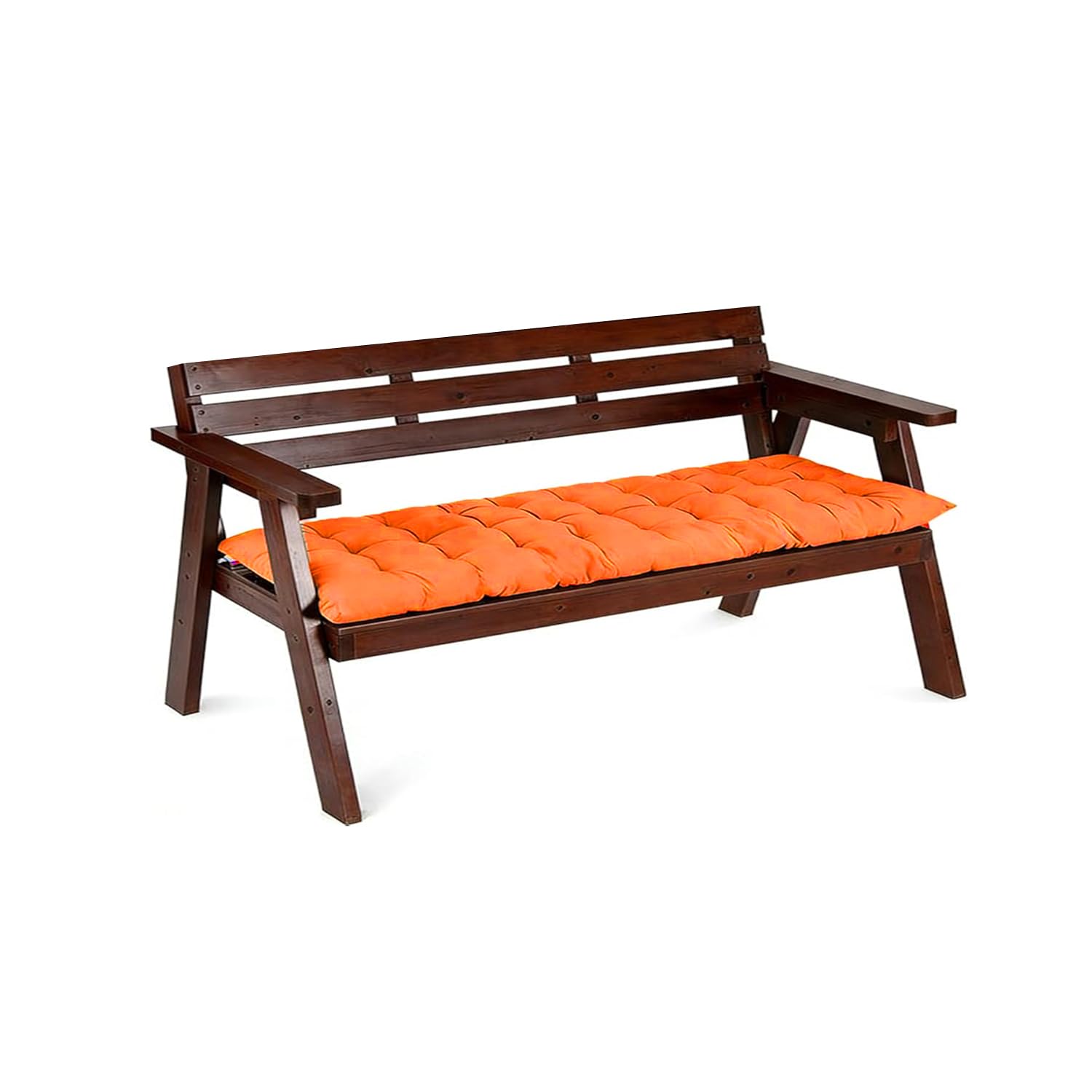 Pongpai Indoor/Outdoor Bench Seat Cushions, Garden Patio Swing Chair Pad with Non-slip Design, Thick Rectangle Furniture Padded (Orange,53x150cm)