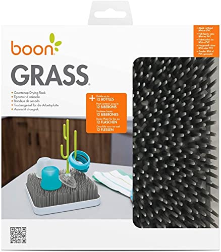 Image of Boon Grass Countertop Baby Bottle Drying Rack, Gray