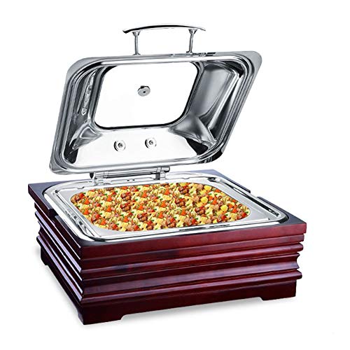 Stövchen - Speisewärmer, Buffetwärmer Elektrisch Warmhaltebehälter Essen Warmhalteplatte Chafing Dish Edelstahl, Hält…