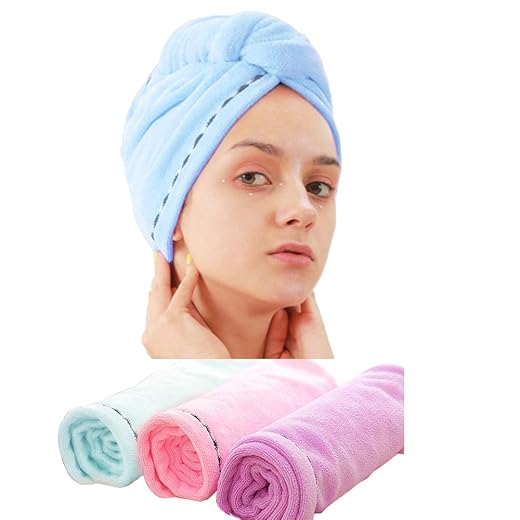 Laicky 3 Pack Microfiber Hair Drying Towel Wrap
