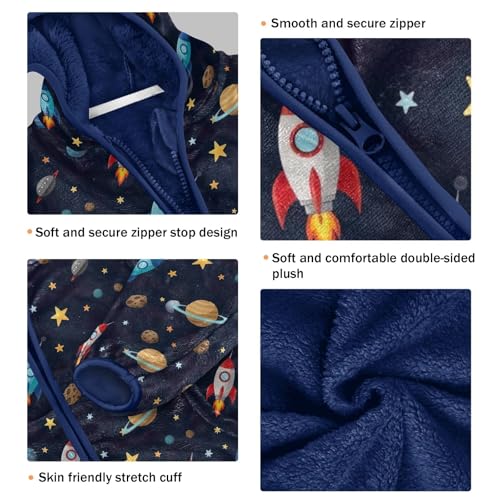 Cartoon Rockets Boy Winter Coat Thick Snow Jacket for Kids 3T3