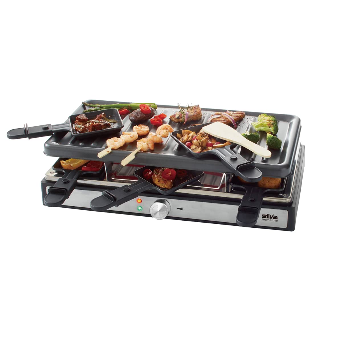 Silva Homeline PK-R 088 Appareil à raclette 8 poêlons Noir 1400 W