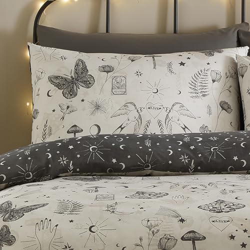 Parure de lit 52% polyester recyclé 48% coton imprimé céleste 200x200