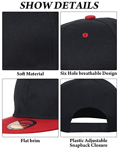 Image of 15 Pack Snapback Hats for Men Hip Hop Style Solid Baseball Hats Adjustable Snapback Cap Flat Brim Baseball Caps