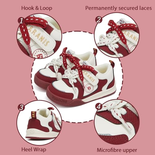 Toddler Boys Girls Sneakers Lightweight Non-Slip Rubber Sole Baby First Walker Shoes4