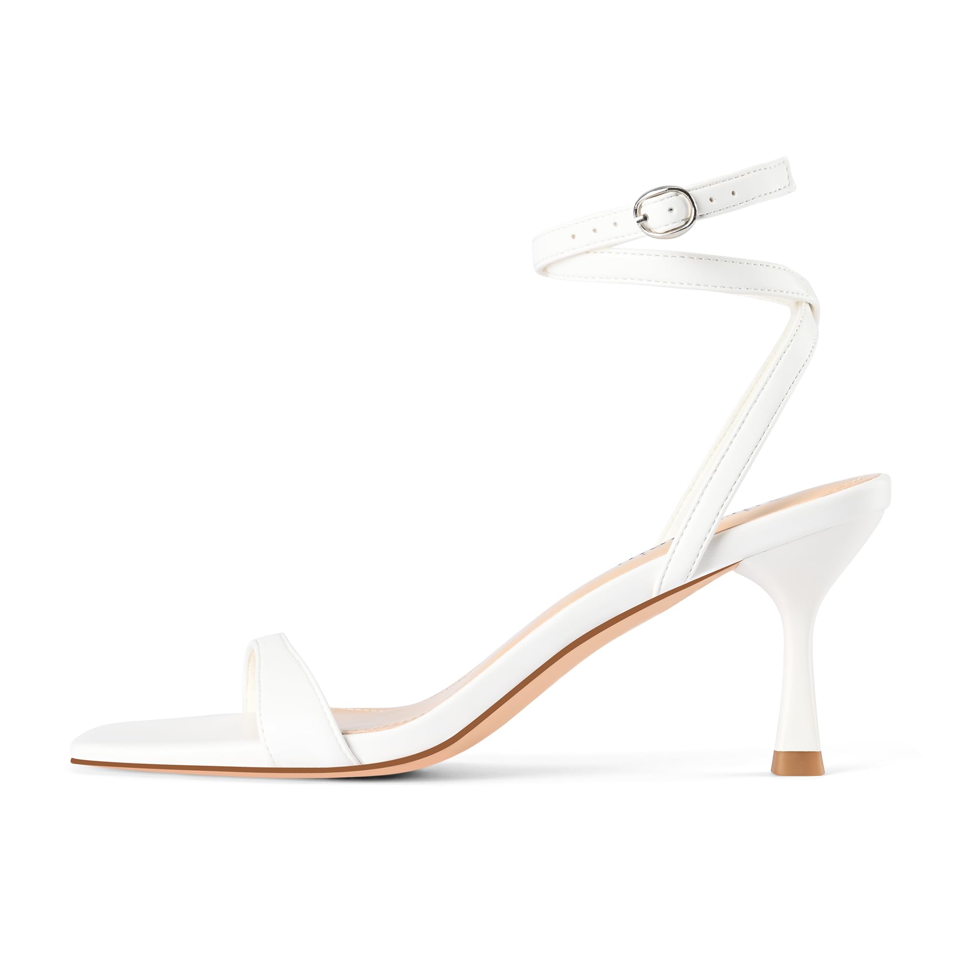 Adrizzlein Kitten Heels for Women Strappy Heels Square Open Toe Lace up Heeled Sandals Ankle Wrap Strap Pumps Dress Shoes Wedding