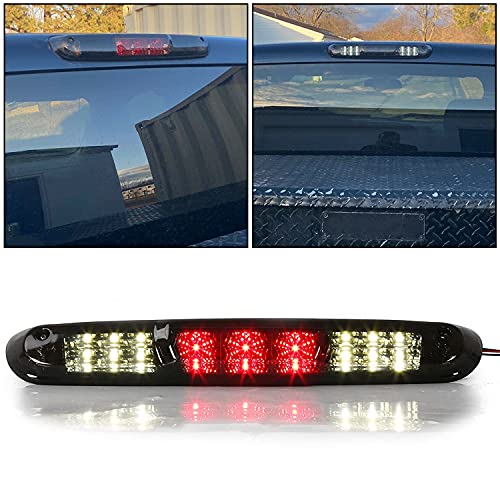 ECOTRIC Third Brake Light Compatible with 2007-2013 Silverado 1500, 2500 3500 HD GMC Sierra 2500 3500 HD Waterproof LED Smoked 3RD High Mount Cargo Rear Tail Lamp