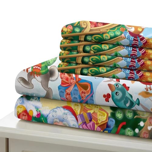 Housse de couette Noël hypoallergénique zippée pour lit simple
