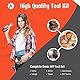 Flexzion Handwerkzeug Set & Zubehör für allgemeine Heimwerker Hausbesitzer Reparaturen im Haushalt mit Kunststoff Werkzeugkasten Aufbewahrungs Organizer Koffer – Orange & Schwarz