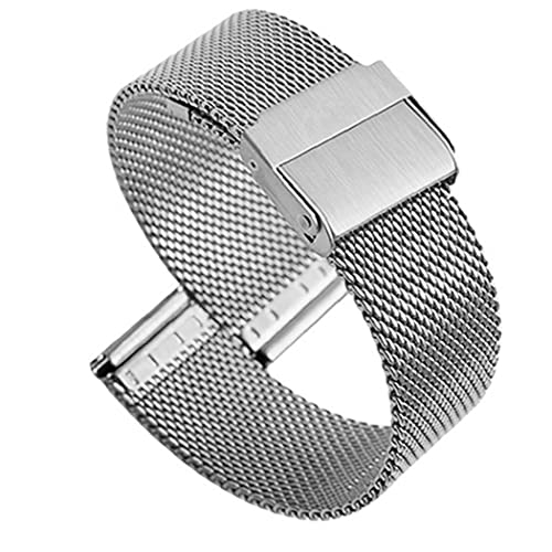 Uhrenarmbänder Milanese-Edelstahl-Uhr-Band ultradünne Quick Release Armband für Männer Frauen 18mm Silber Wearable-Gerät Cover