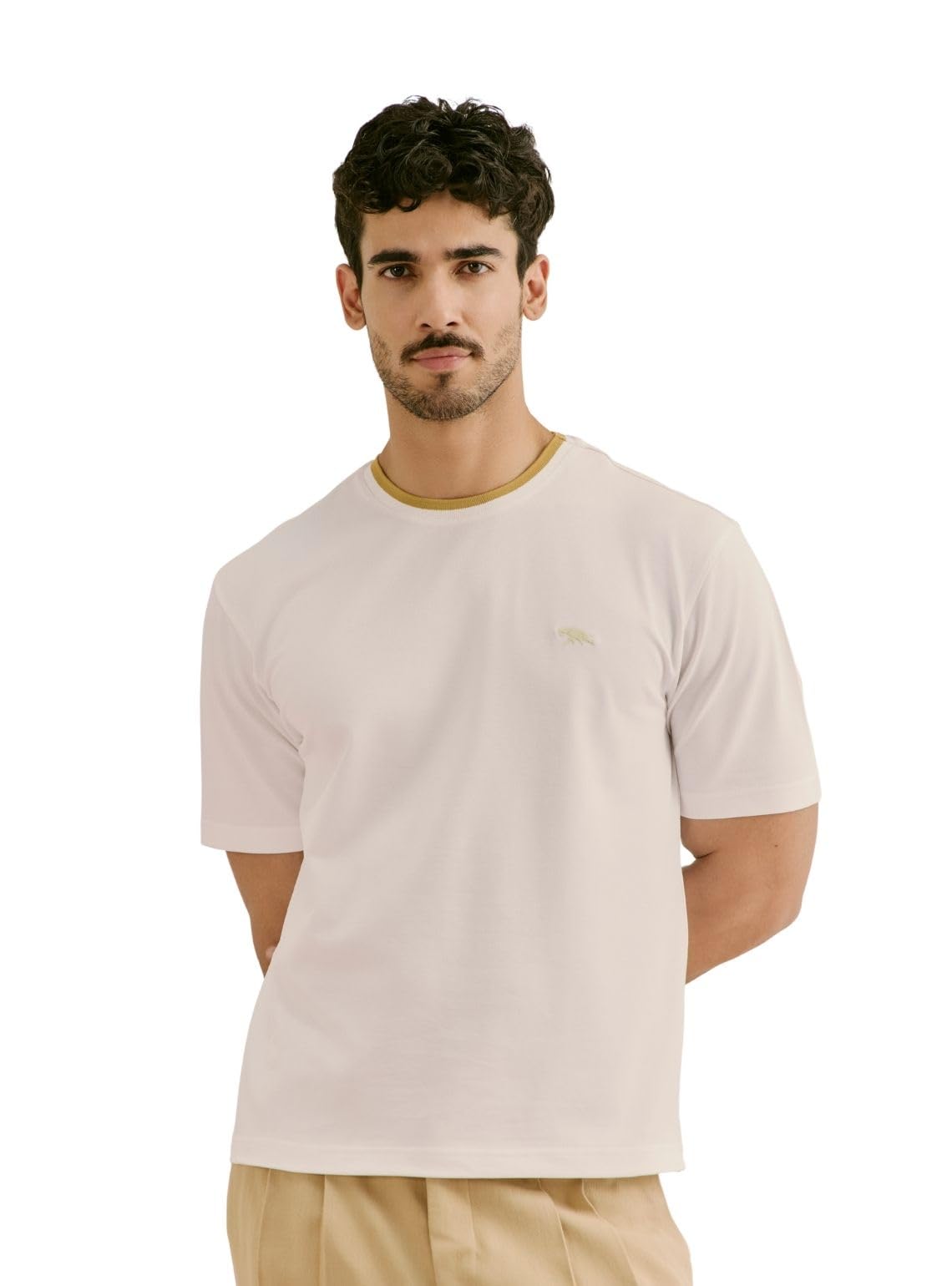 andamen Men Cotton Stretch Pique Relaxed Fit Crew-picture-45