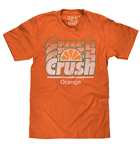 Tee Luv Orange Crush Logo T-Shirt - Vintage Crush Soda Gradient Graphic Tee (Orange Heather) (XXL)